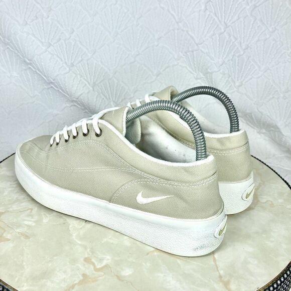Nike Sneakers Womens 7.5 Beige Canvas Vintage Platform Lace Up Comfort Shoes - Picture 7 of 13